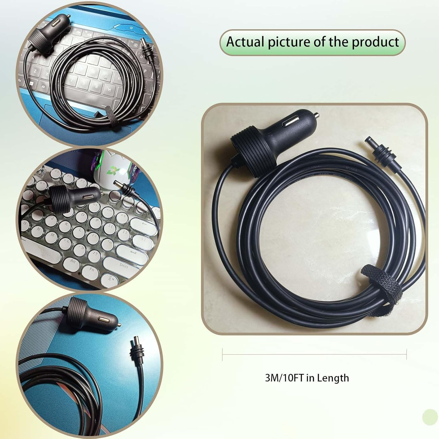 Loimon 12V Car Cord, for Starlink Mini, 3M/10FT in Length. Car Power Cord, for Use in Car, Rvs, Trucks and Ship image number 1