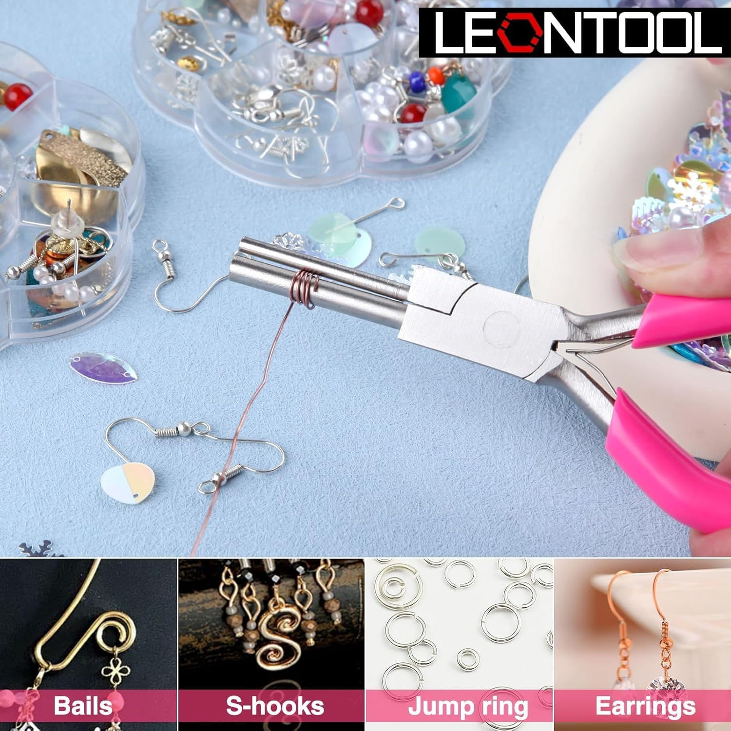 Bail Making Pliers 3Mm and 5Mm Wire Bending and Looping Tool for Jewelry Making, Jump Rings with Non-Slip Handle image number 4