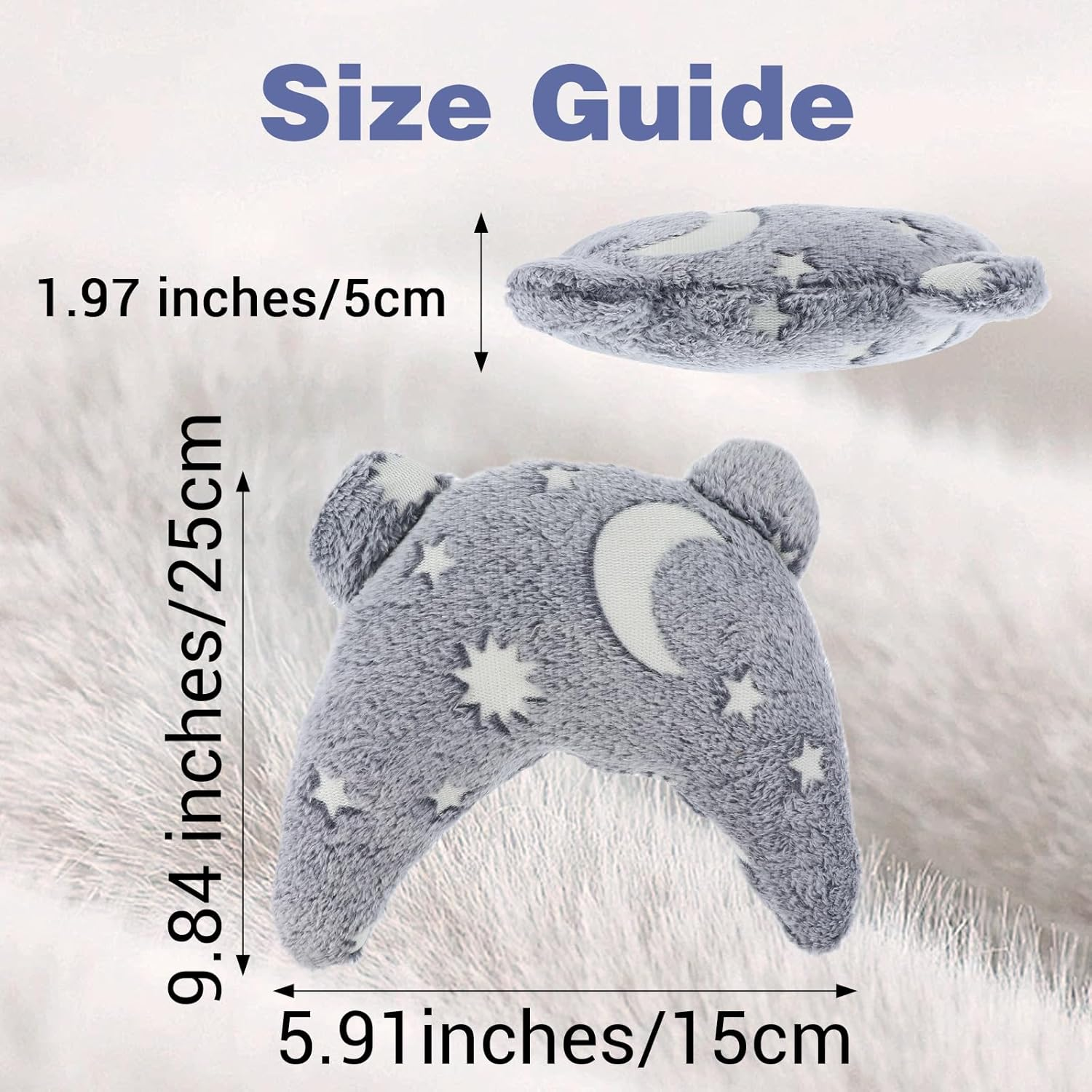 Pillow for Cats Dog Neck Pillow U-Shaped Soft Fluffy Pet Calming Toy Small Dogs Half Donut Cuddler Noctilucent Plush Bed Pillow for Joint Relief Sleeping Improve Puppy Indoor Cats Accessories image number 5
