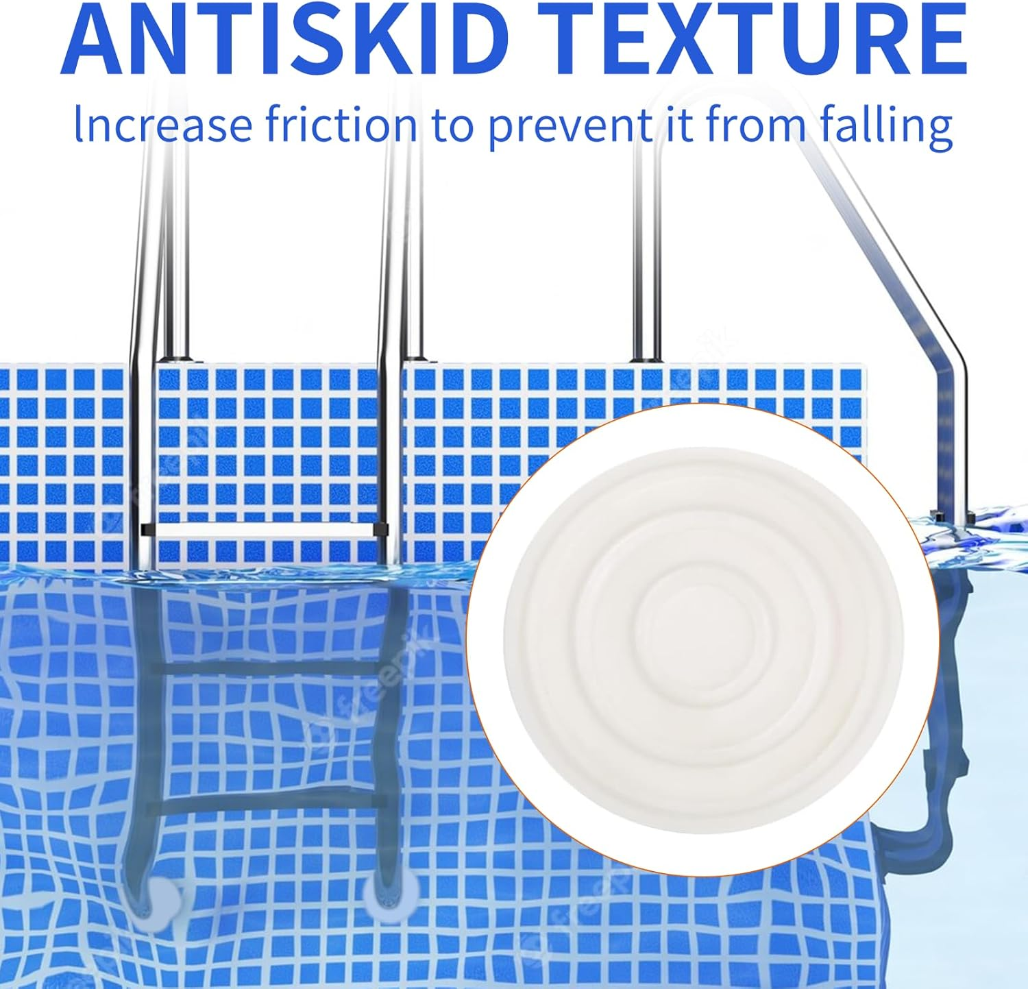 Pool Ladder Bumpers for Inground Pool - Pool Ladder Plugs Fits 1.9&rdquo; Swimming Pool Ladder Tubing - Steps inside Plug Caps for Protect Swimming Pool Liner, Rubber Ladder Foot Cover (2Pack) image number 2