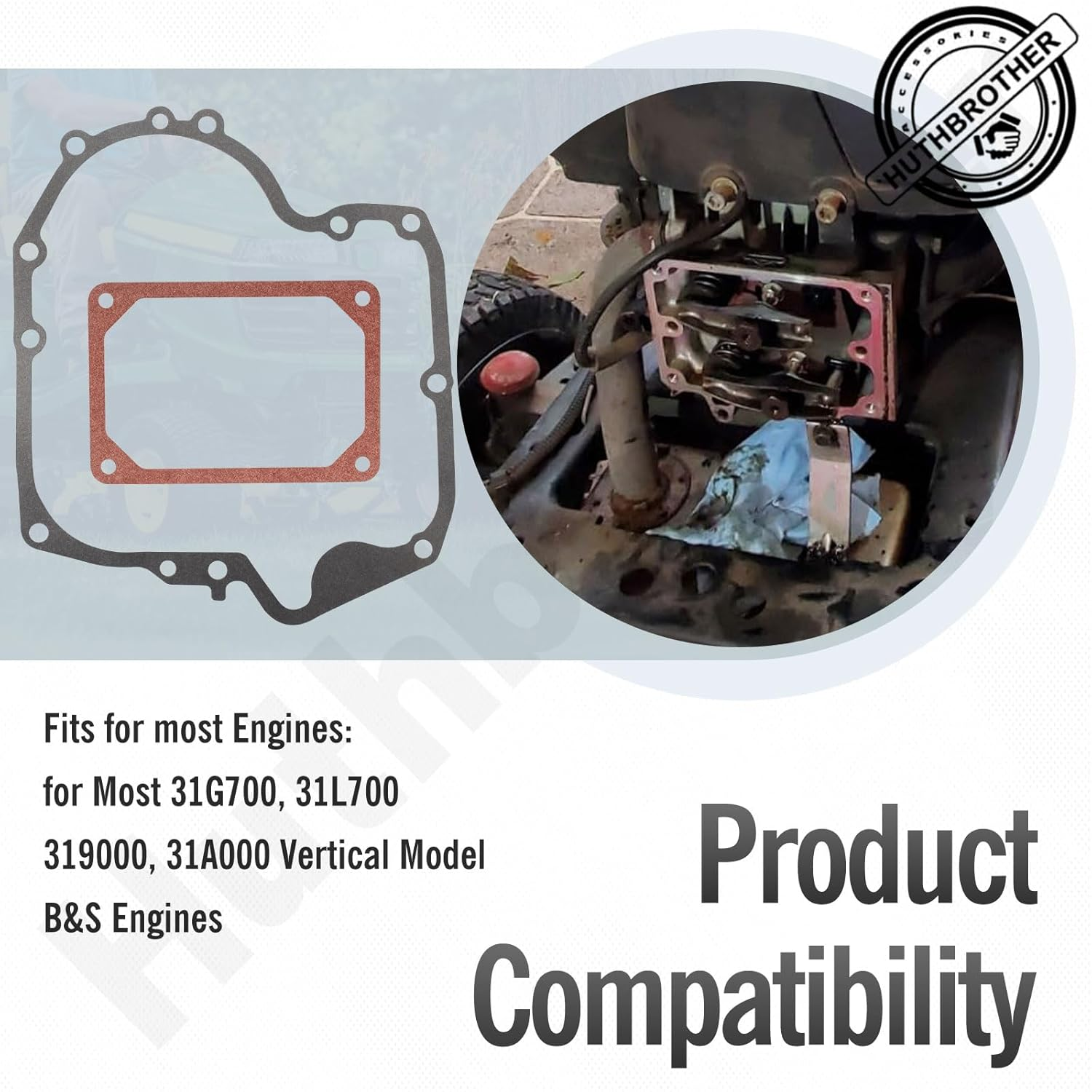 Complete Engine Gasket Kit Compatible with B&S Engine Gasket Set Replaces 794150 792621 697191 image number 1