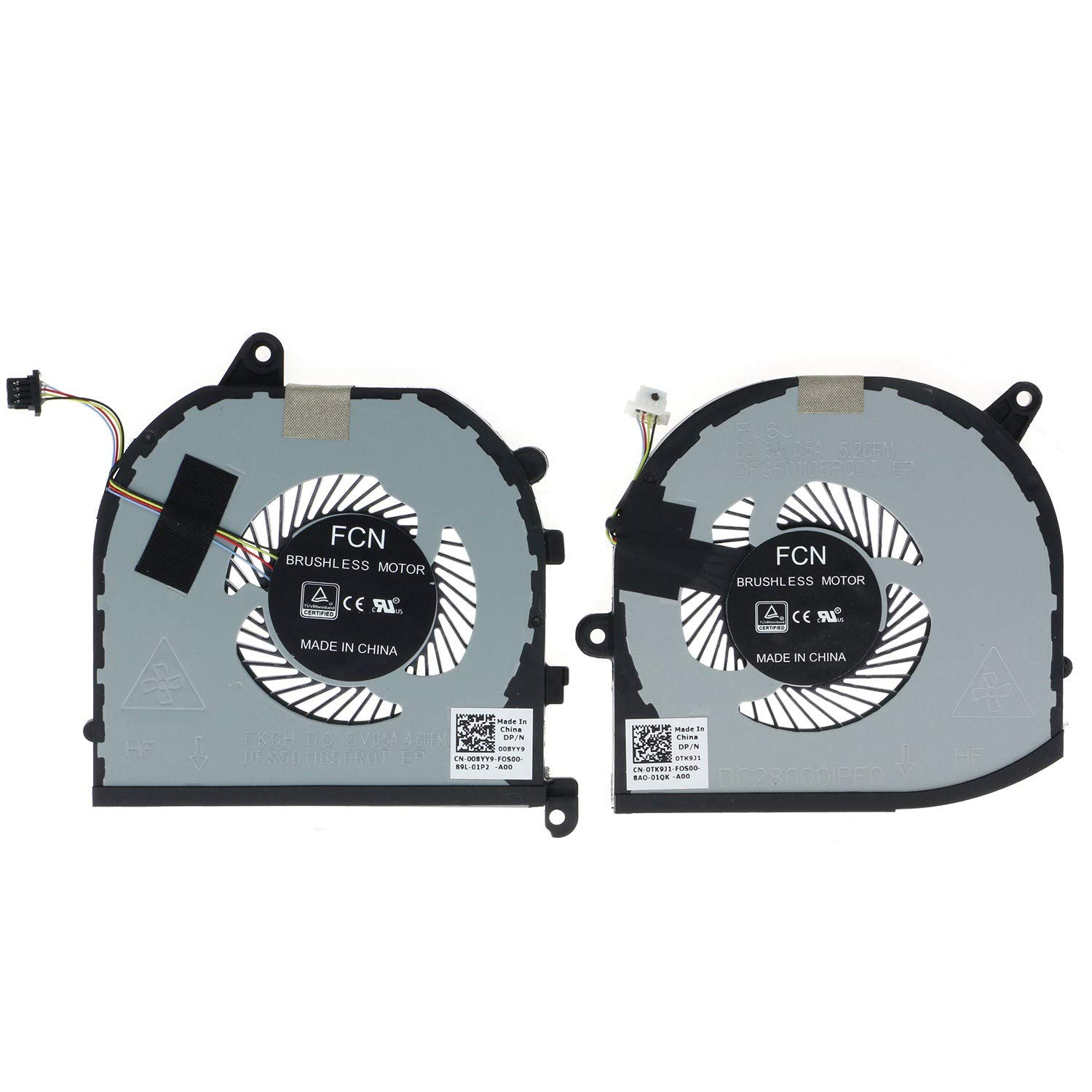 Replacement CPU & GPU Cooling Fan for Dell XPS 15 9570 7590 Precision 5530 008YY9 0TK9J1 TK9J1 08YY9 image number 2
