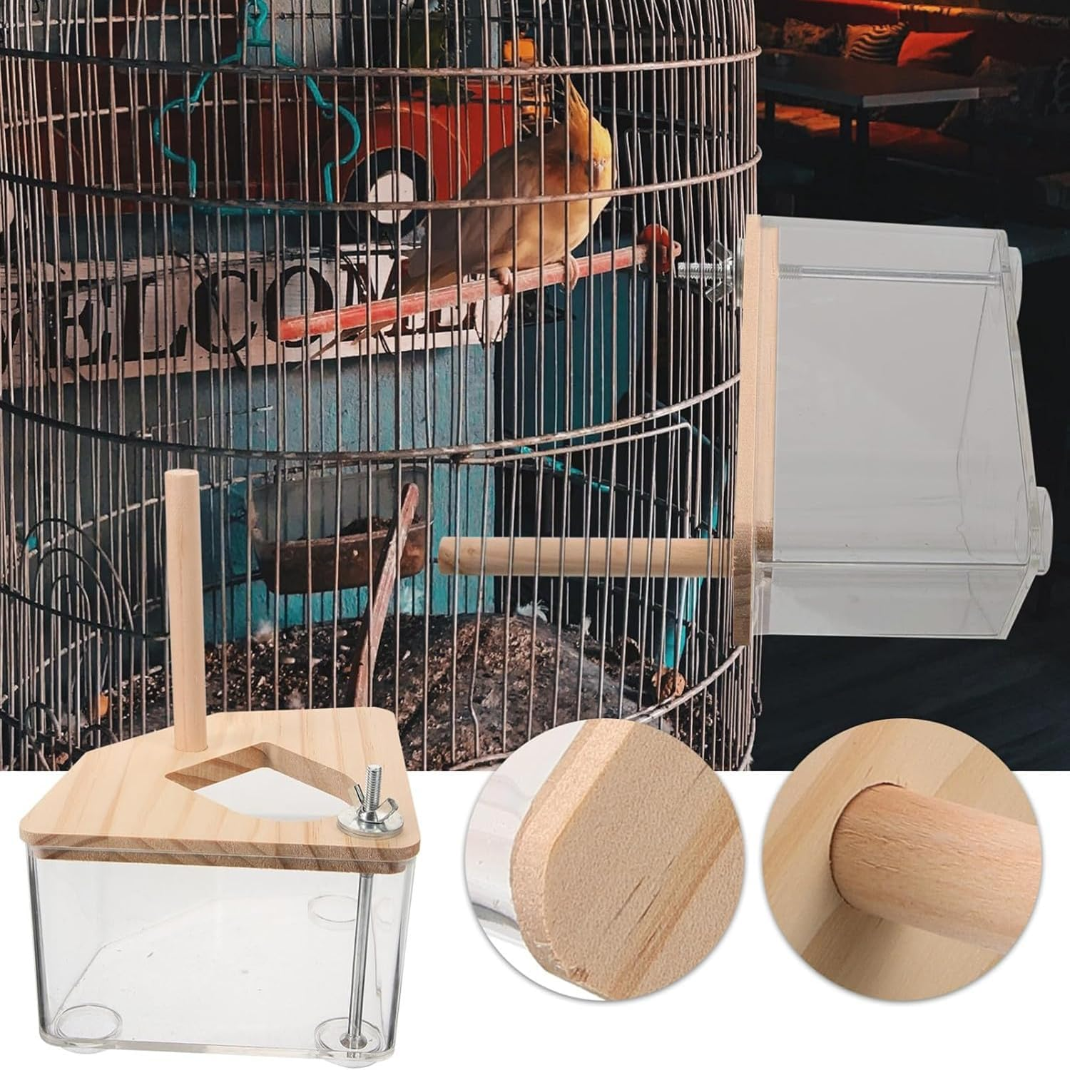 Parakeet Nest Box, Easy-Wash Avian Breeder Shelter Finch Parakeet Mating Hideouts, Ventilated Cockatoo Roosting Chamber for Garden Cage Room Setup (Transparent, 20.4Cm*20.2Cm*14Cm) image number 6