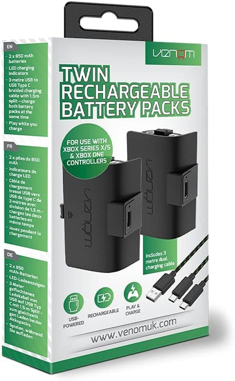 Venom Xbox Controller Rechargeable Battery Twin Pack - Black image number 4