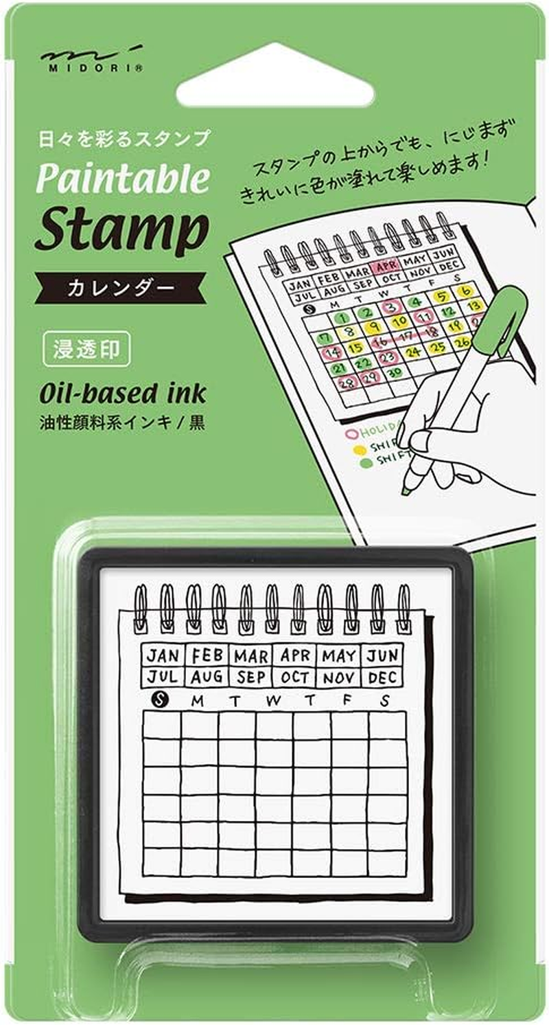 Midori 35399006 Stamp, Penetrating Stamp, Calendar Pattern image number 6