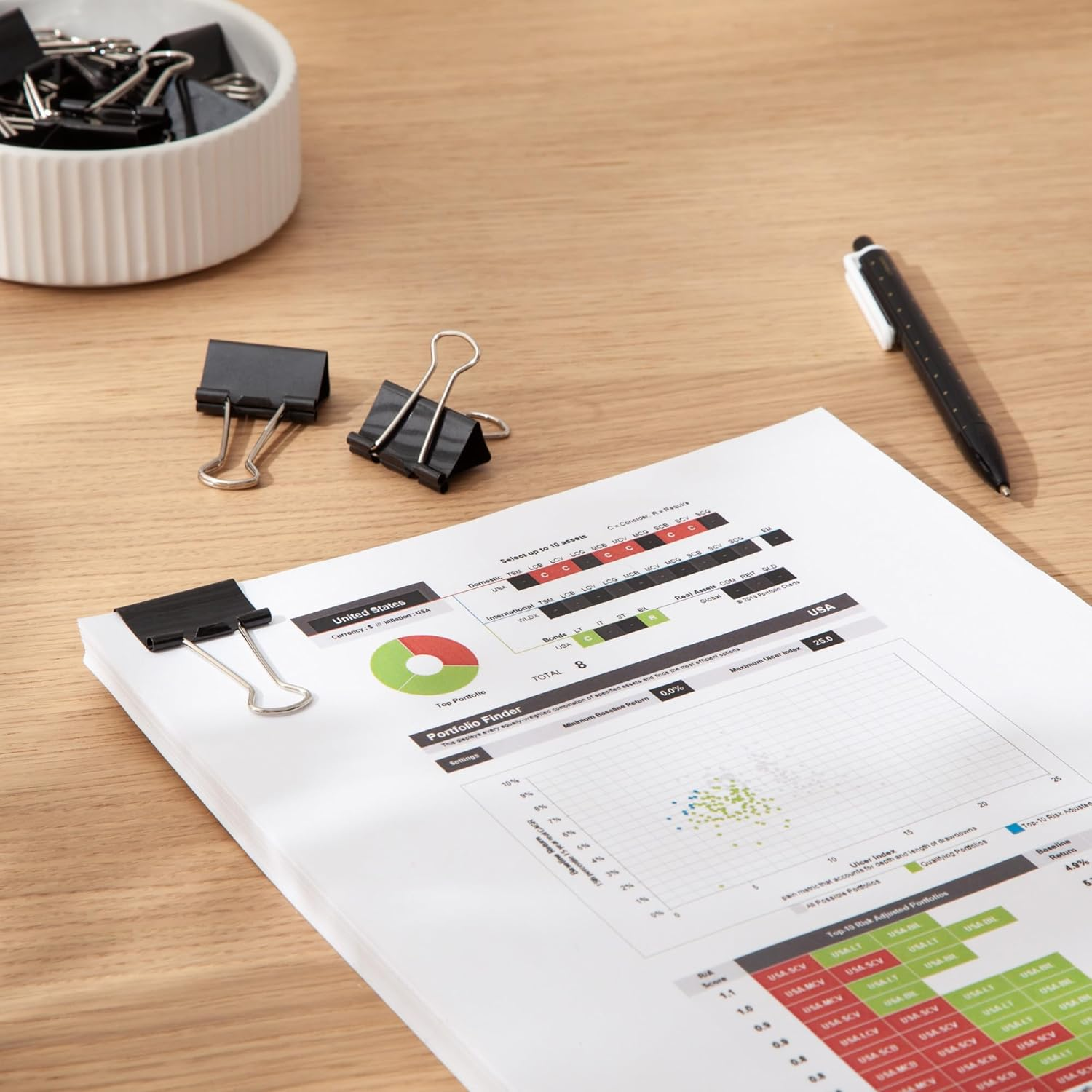 U Brands Binder Clips, Medium 1-1/4-Inch Width, 1/2-Inch Paper Holding Capacity, Black and Silver Steel, 96-Count