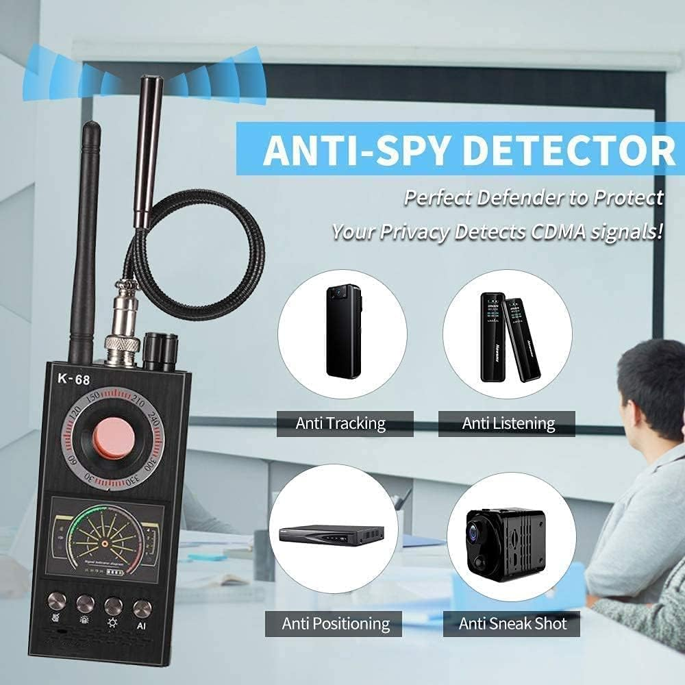 Sherry Bug Detector Upgraded anti Spy Detector & Listening Device Finder GPS & Camera Finder Hidden Camera Detector Finder Automatic Detection and Scanning - K18 image number 7