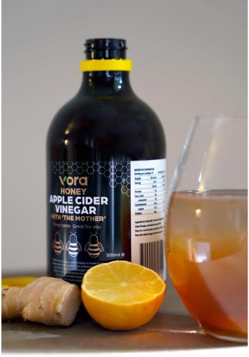Vora Raw Organic - Unfiltered Honey Apple Cider Vinegar with Mother, 500Ml image number 4