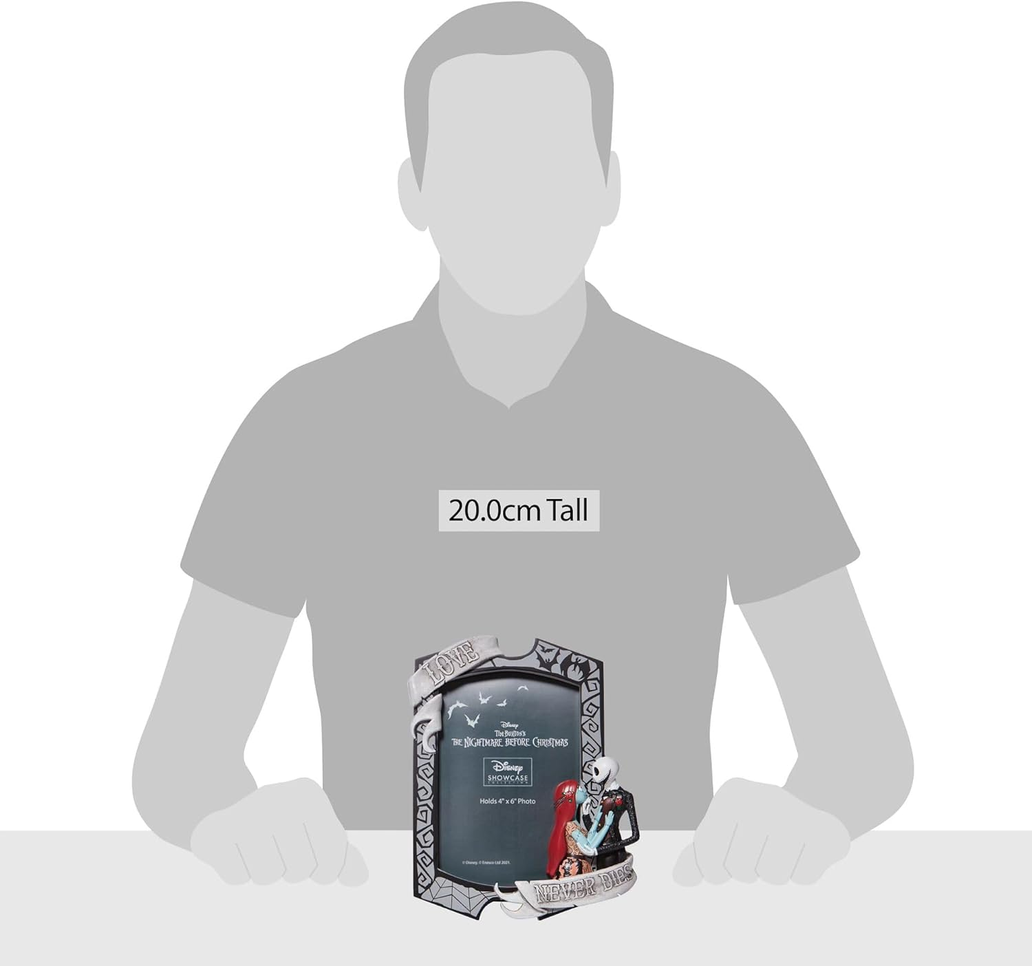 Enesco Disney Showcase Couture De Force the Nightmare before Christmas Jack and Sally Love Never Dies Picture Photo Frame, 7.875 in H X 1.25 in W X 7 In, Multicolor image number 3