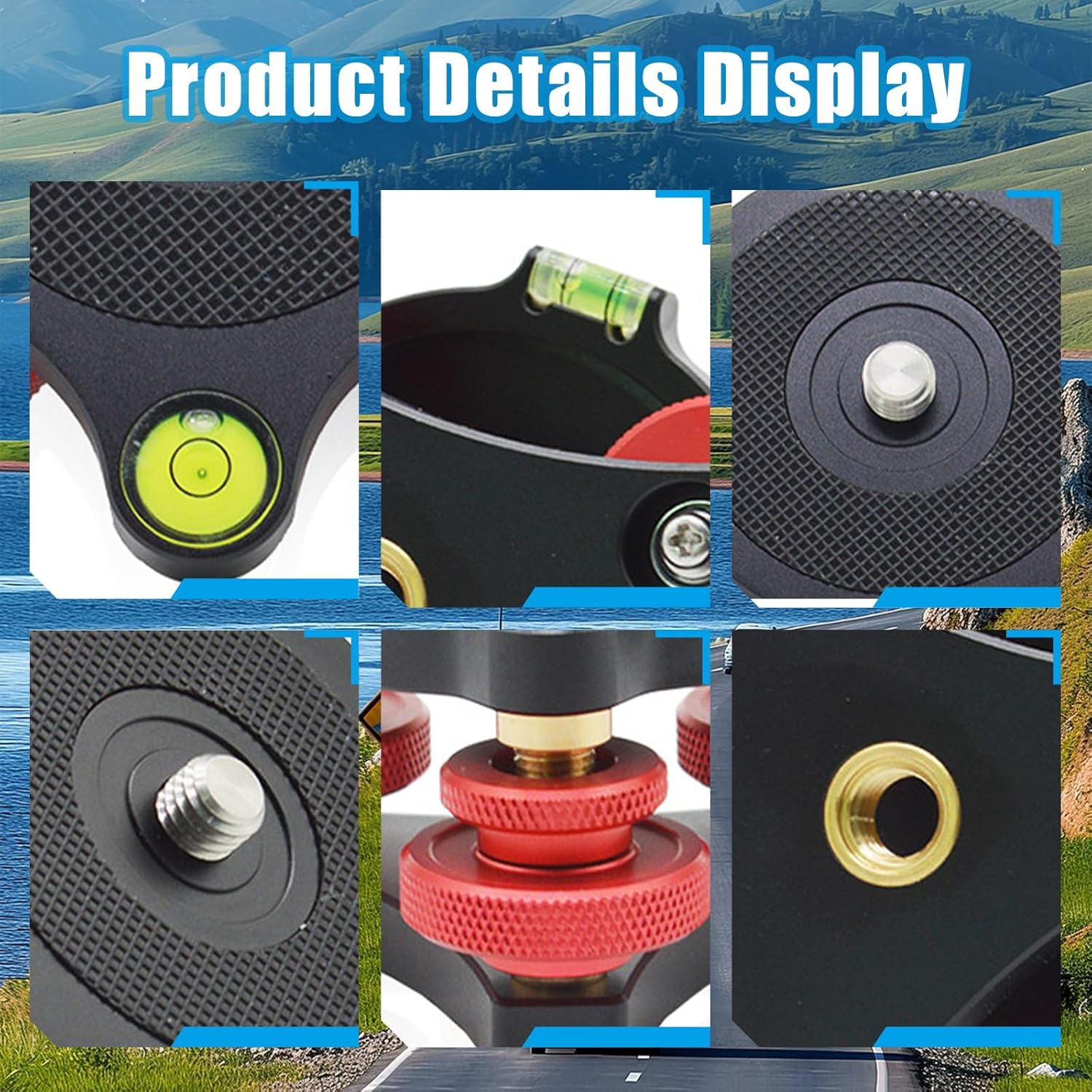 Camera Tripod Head Leveler Stand, Tripod Head Leveling Base Camera Leveler Aluminum Alloy Tripod Head Leveling Base for Macro Photography DSLR Panoramic image number 2