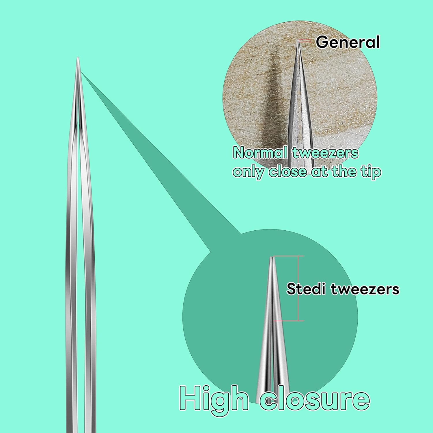 Precision Tweezers Set, Upgraded Anti-Static Stainless Steel of Tweezers image number 4