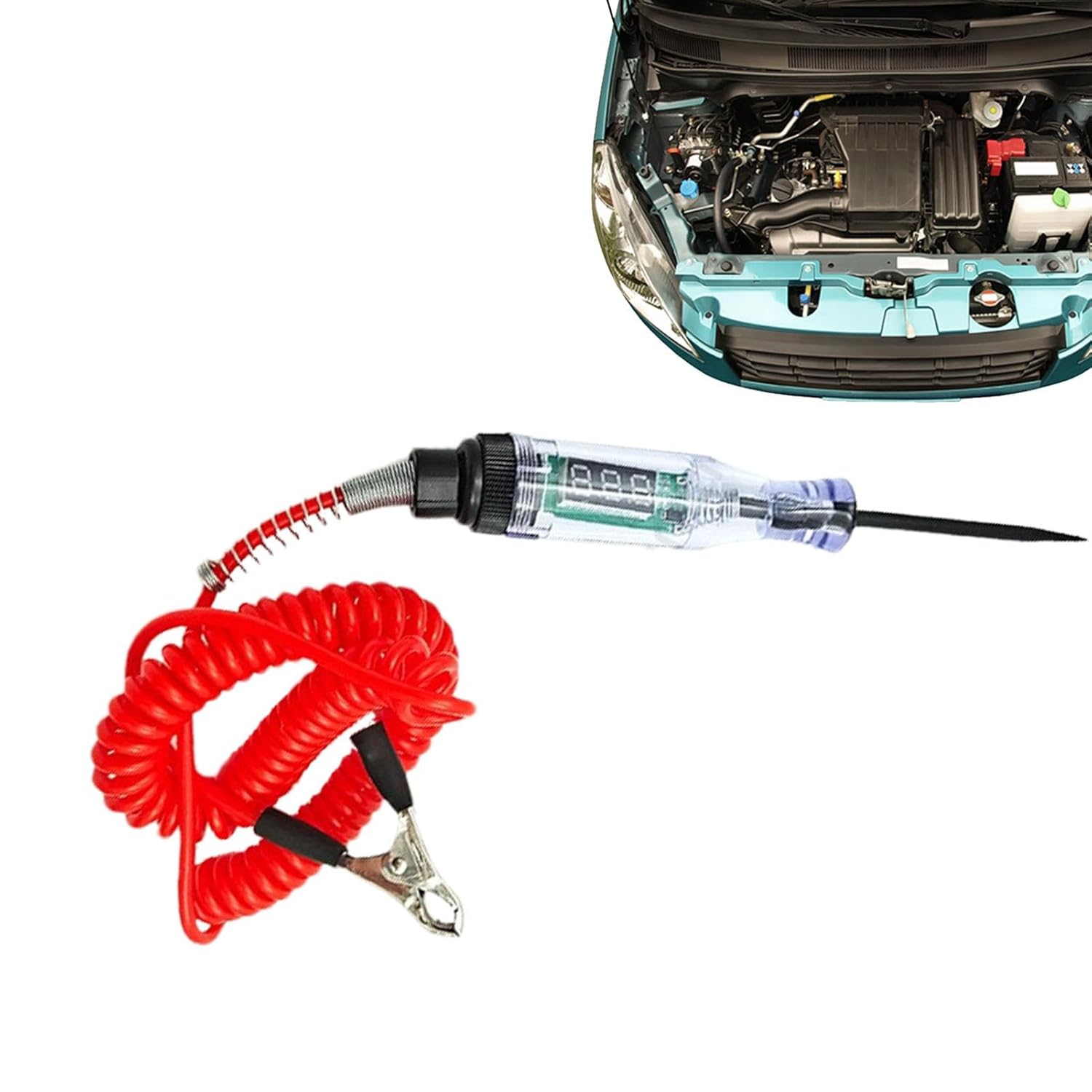 Digital LED Circuit Tester, Car Electric Tester Pen, Car Truck Low Voltage & Light Tester with Steel Probe for SUV, RV, Truck