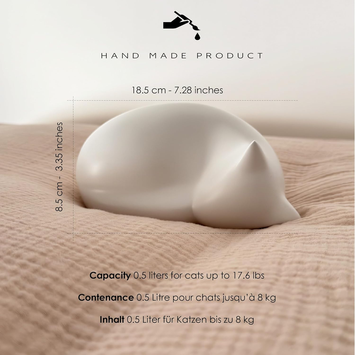 Comemori Pet Cat Urn (White) image number 6