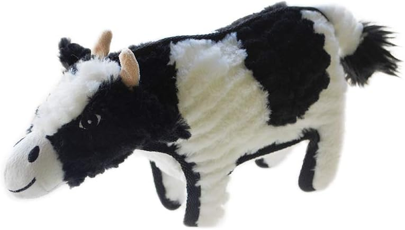 Ruff Play Extra Tuff Plush Cow Dog Toy, Black & White - Dog Teething Toy, Chew Toys, Extremely Durable, for Aggressive Chewers, Extra Tough Dog Toys, Aids Dogs Dental Health