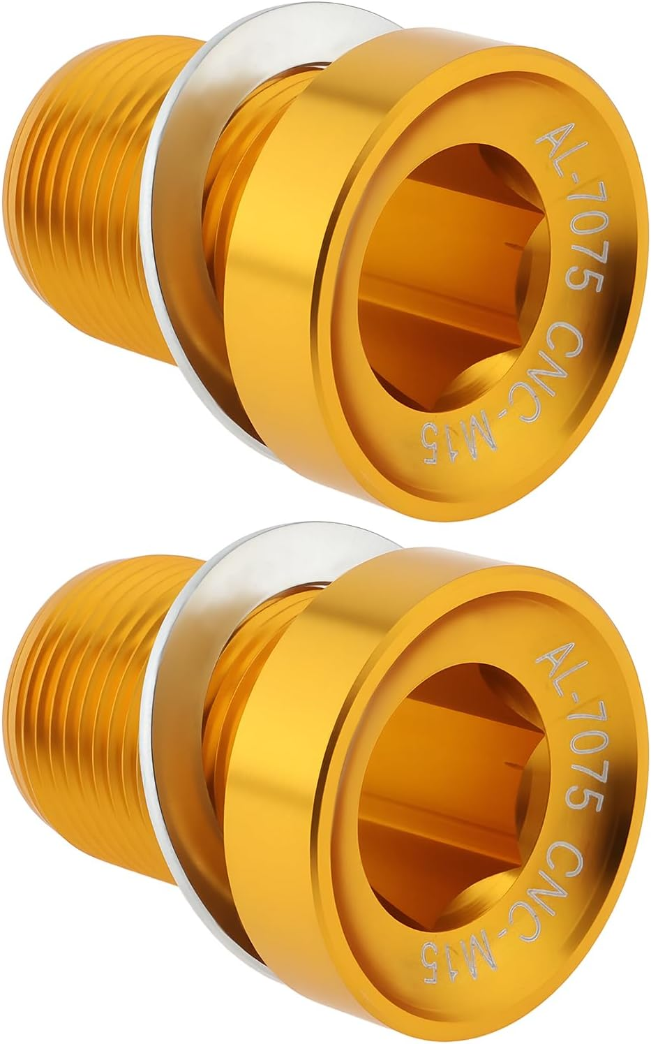 Ecsing 2Pcs Electric Bicycle Axle Crank M15 Bolt Aluminum Alloy Compatible with Bosch E-Bike CX 7075