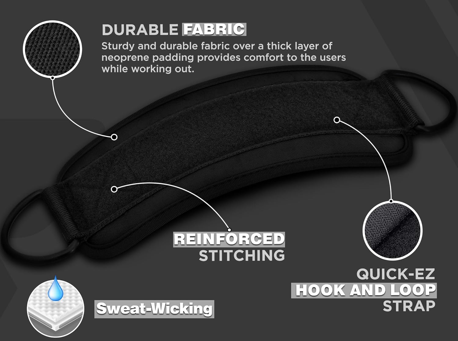 RDX Ankle Straps for Cable Machines Resistance Bands Attachment, 7Mm Neoprene Padded 10&rdquo;X4&rdquo;, Gym Wrist Cuff Women Men Home Fitness, Weight Lifting D-Ring Booty Leg Workout Curls Kickbacks Hip Abductor image number 5