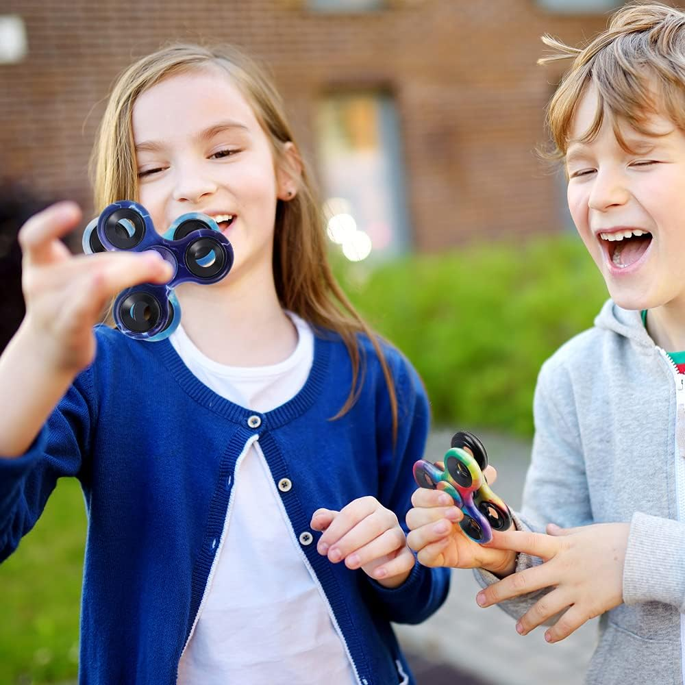 10 Pack Fidget Spinner Bulk for Kid Adult, Metal Tri-Spinner Fidget Toy Set Durable Hand Spinner EDC, Party Favors Supplies Goodie Bag Stuffers Classroom Prizes