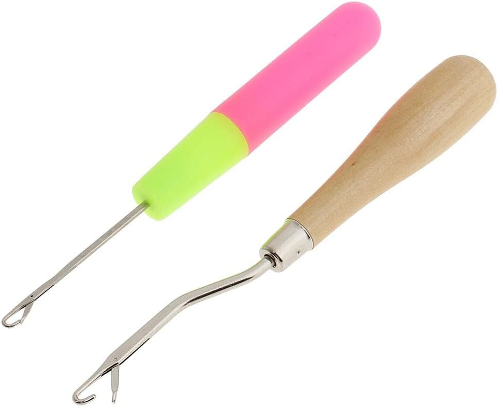 Eigell 2Pcs Wood/Latch Crochet Hooks for Weaving Braided image number 5