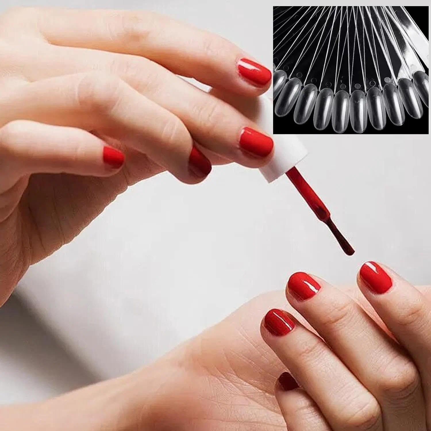 Weidllys 100 Pcs Nail Colour Display Tips, round Shape, Acrylic, 100 Count, Salon Nail Samples Sticks for Gel Polish, Practice, Tips & Designs image number 5