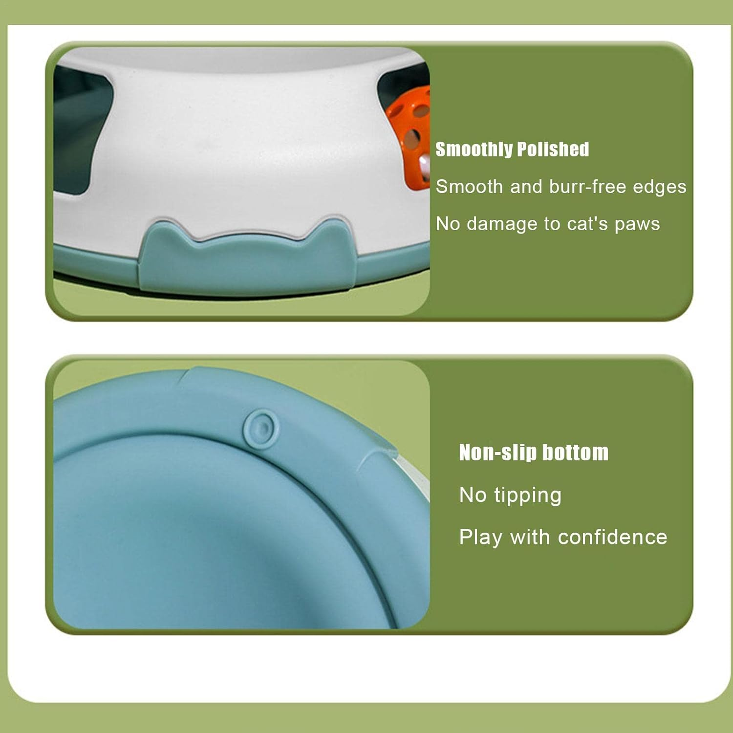 Interactive Cat Toys,Funny Turntable Ball Cat Toys - Interactive Cat Toys with Feathers and Bells for Indoor Cats to Chase Exercise image number 2