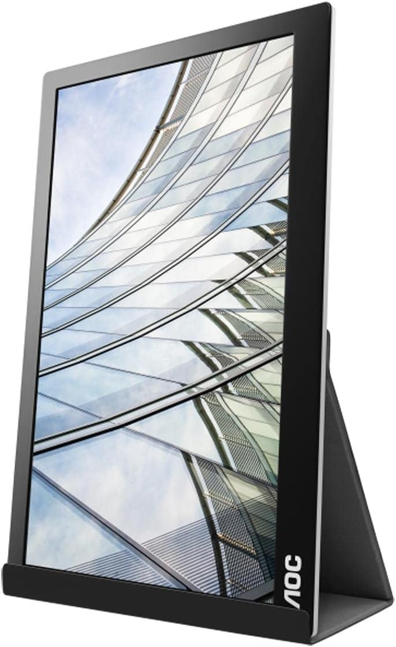 AOC I1601C 15.6" USB-C Powered Portable Monitor, IPS Full HD 1920X1080, Smartcover, Carrying Case, Autopivot (For Devices W/Usb-C DP Alt Mode Only),Black image number 6