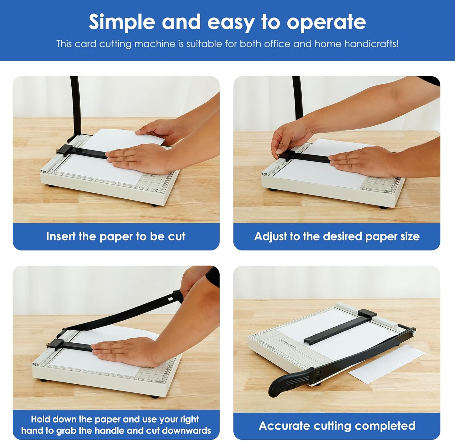 Guillotine Paper Cutter A4 Precision Paper Trimmer with Safety Guard and Non-Slip Base 10 Sheet Capacity for Cutting Paper, Card, Photos and More (1Pack)