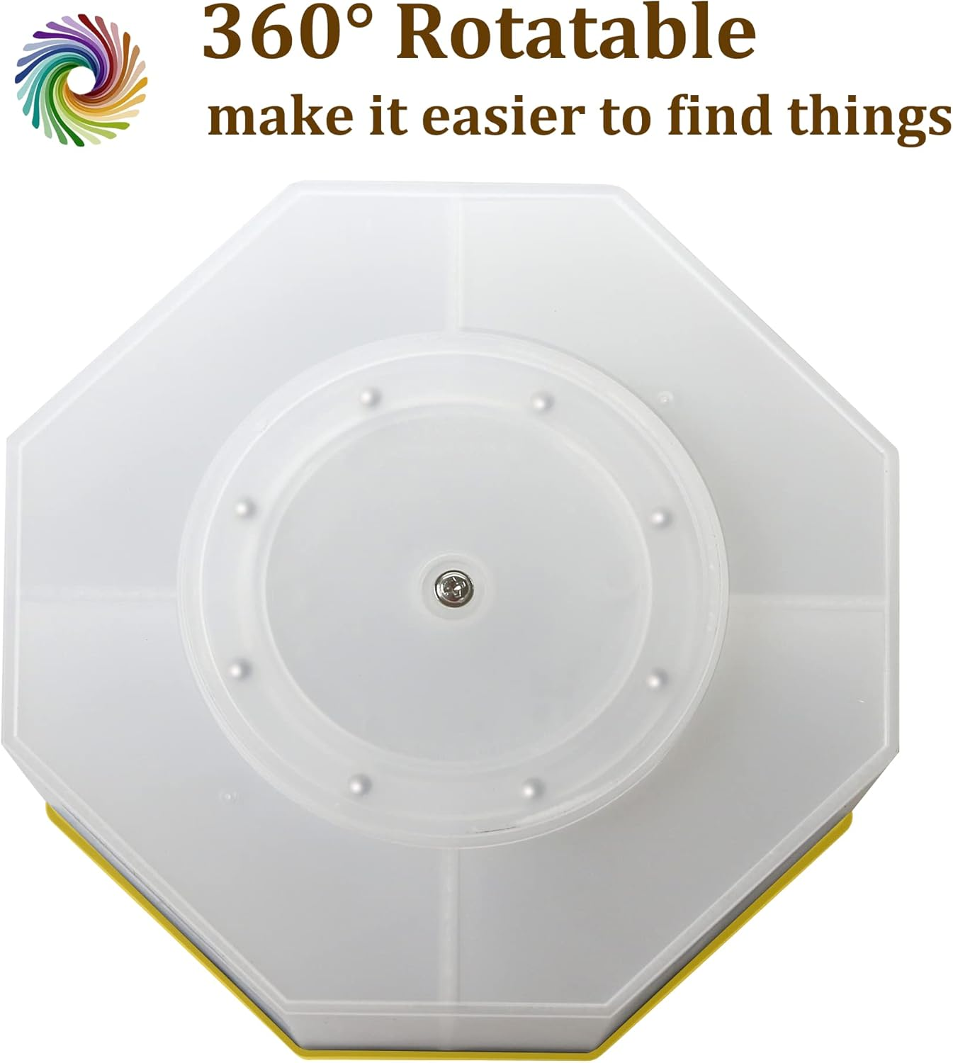 Desk Organizer, 360-Degree Rotating Multi-Functional Pen Holder, 5 Compartments Desktop Stationary Home Office Art Supply Storage Box Caddy ,Transparent Khaki TB2659 - Pink image number 7