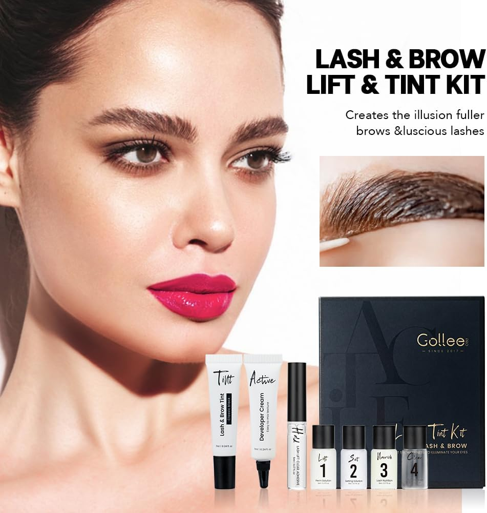 Gollee 4 in 1 Lash Lift and Brow Lamination Kit Black Eyelash & Eyebrow Set Professional Eyelash Perm Kit with Detail Instruction and Complete Tools Easy for Beginner Achieve Salon-Quality at Home image number 5