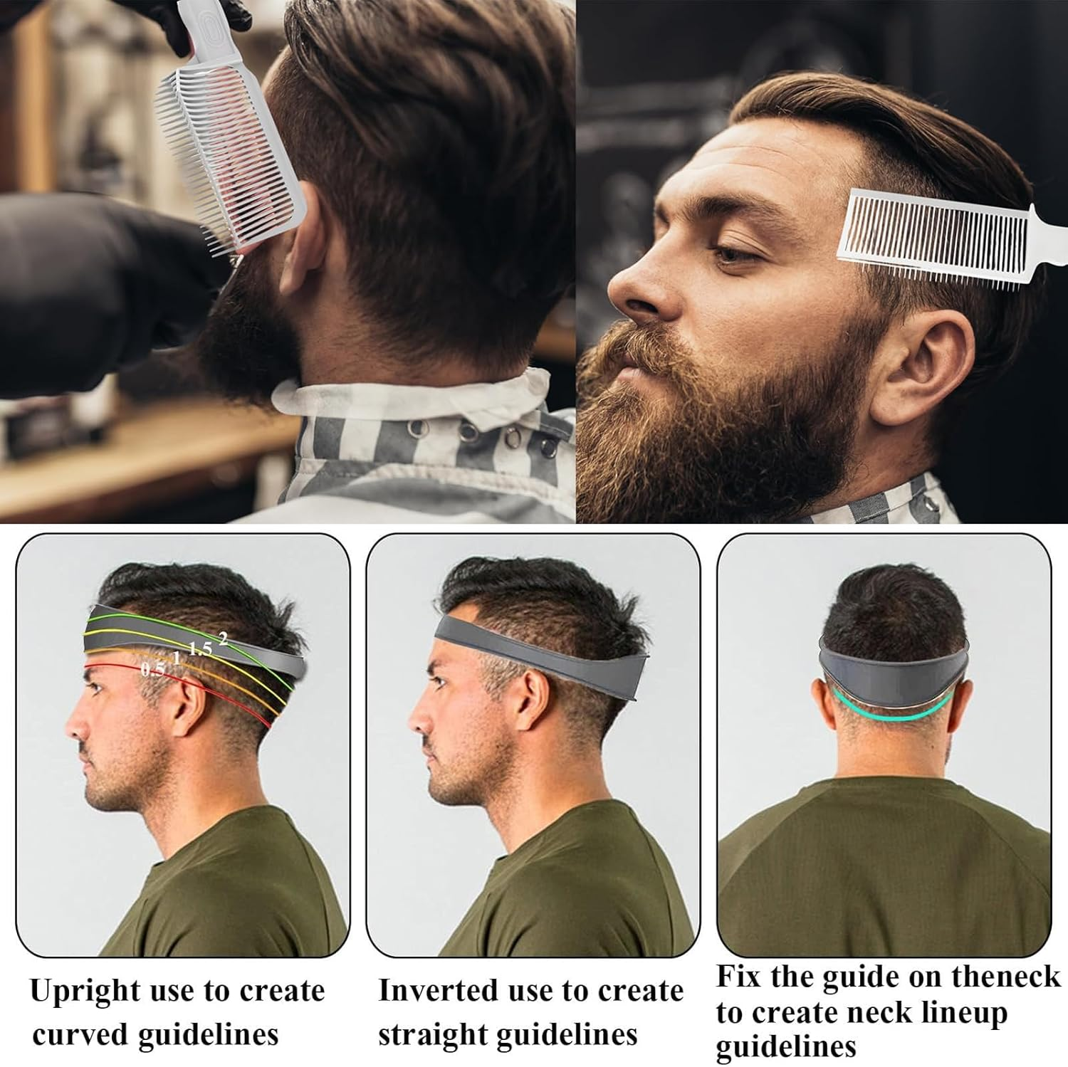 CHEUNGHAO 4 Pcs Professional Fade Combs Set - Heat-Resistant Barber Cutting Tools for Home or Salon Use, Ideal for Hair Styling and Precision Haircuts image number 5