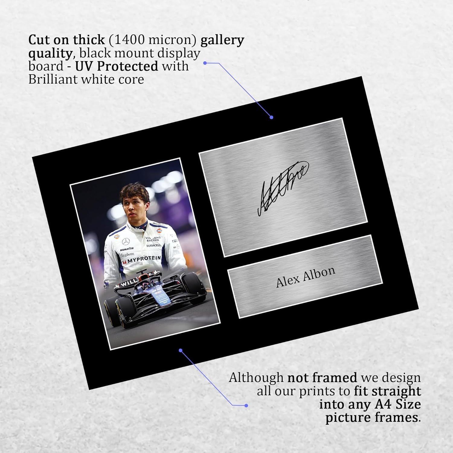 HWC Trading A4 Alex Albon Williams Gifts Printed Signed Autograph Picture for F1 Formula 1 Racing Fans - A4 image number 3
