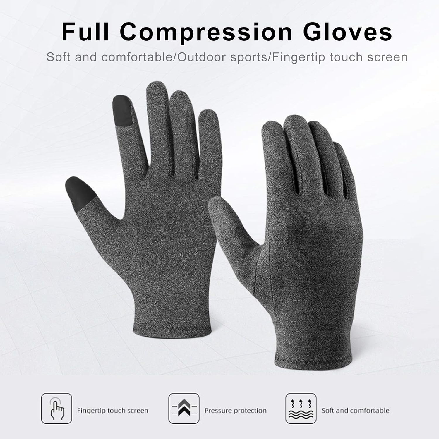 Mingzhe Full Compression Touch Screen Full Finger Glove Rheumatoid Arthritis Hand Support for Women Men Relief for Joint Wrist Thumb Pain image number 4