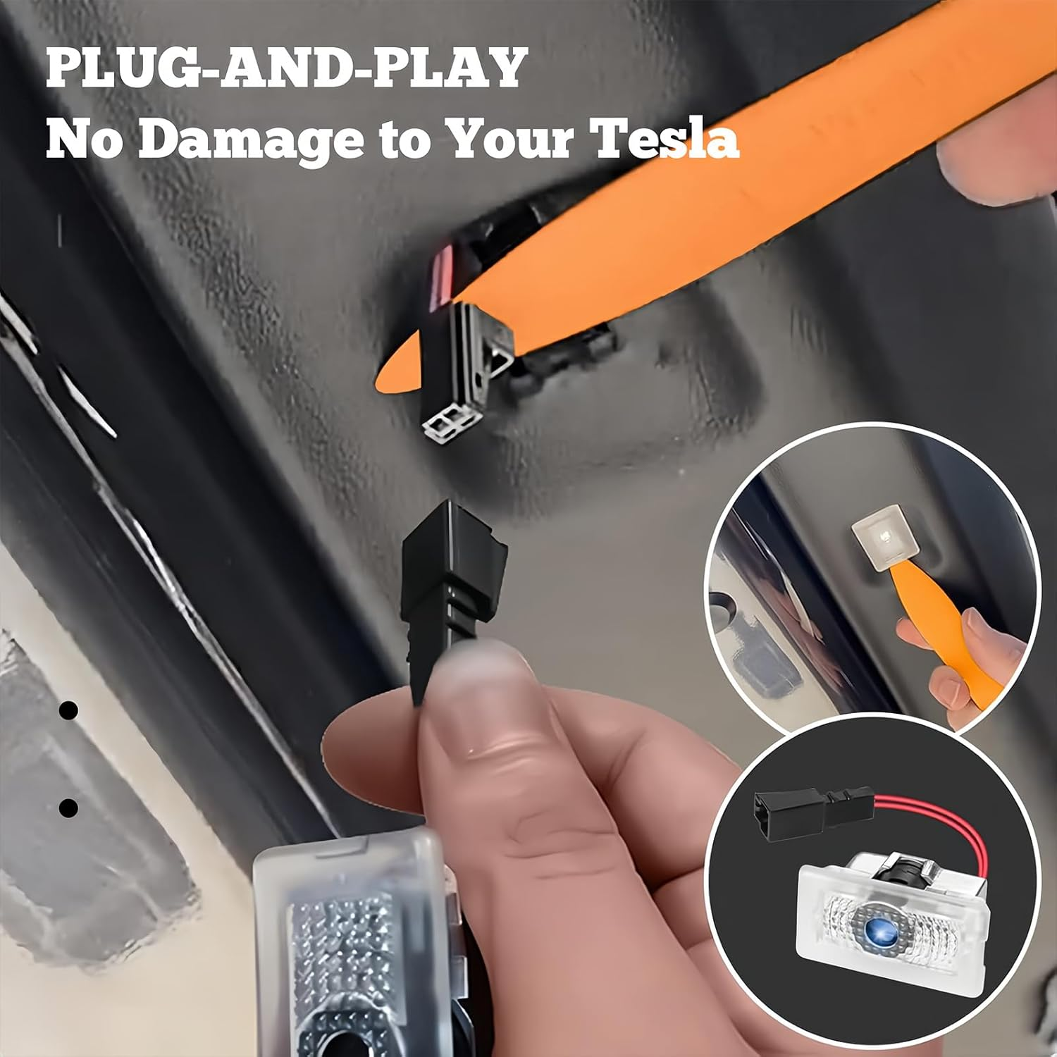 Upgraded Tesla Puddle Lights 4 Pcs for Tesla Model 3/Y/S/X Highland Accessories LED Logo Projector Car Door Lights image number 6