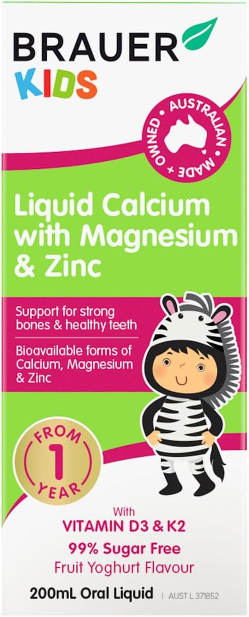 Brauer Kids Liquid Calcium with Magnesium & Zinc - 200ML image number 1