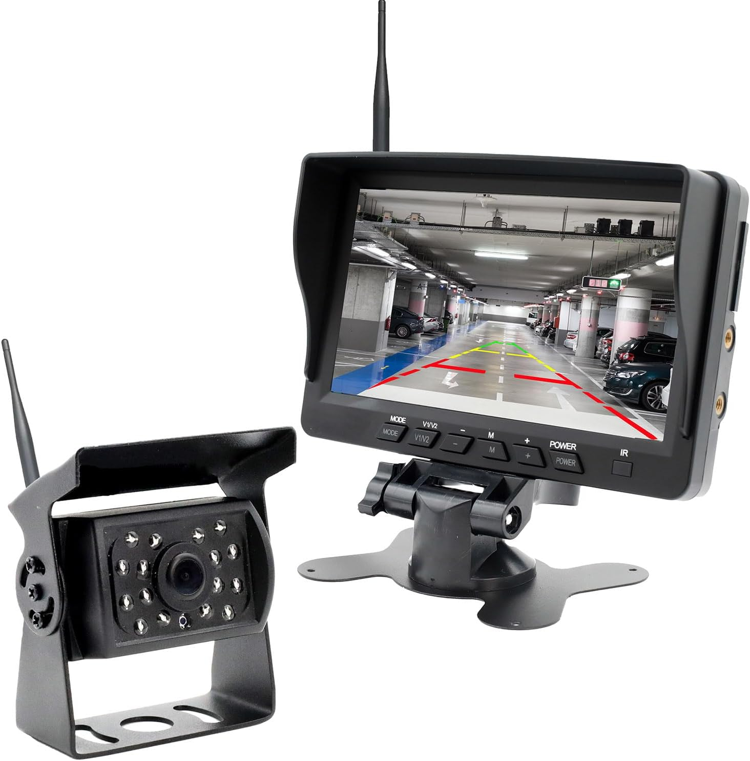 Vanxse Vehicle 720P Digital Wireless Backup Camera System 1024X600 7Inch AHD IPS Monitor DVR Loop Recorder+Ip69K Waterproof IR Wireless Reversing Camera Dash Camera for Truck Bus RV Trailer Car image number 6