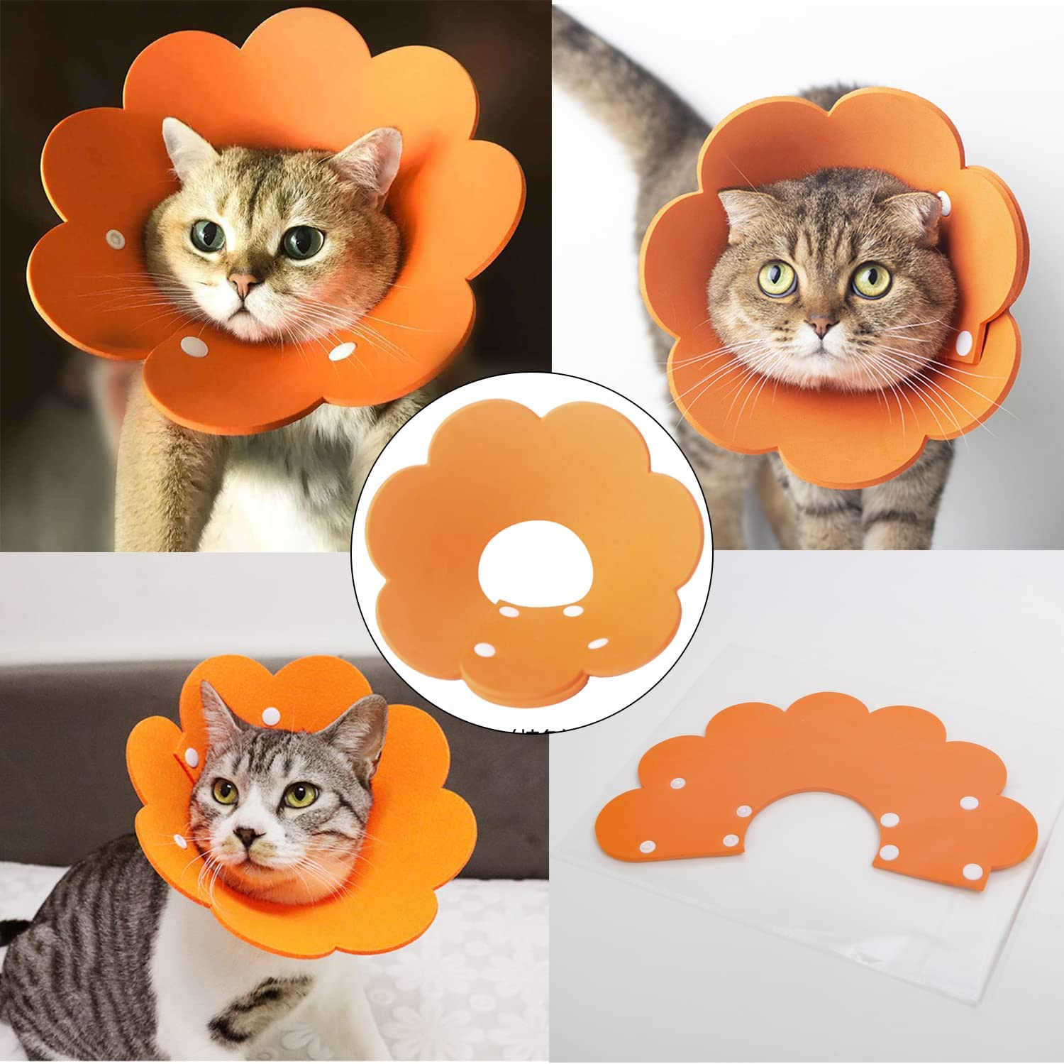 Adjustable Cat Recovery Collar, Protective Pet Cone Collar for after Surgery Soft Collar Wound Healing Protective Cone, Elizabethan Collars for Prevent from Licking Wounds, Not Block(S) image number 5