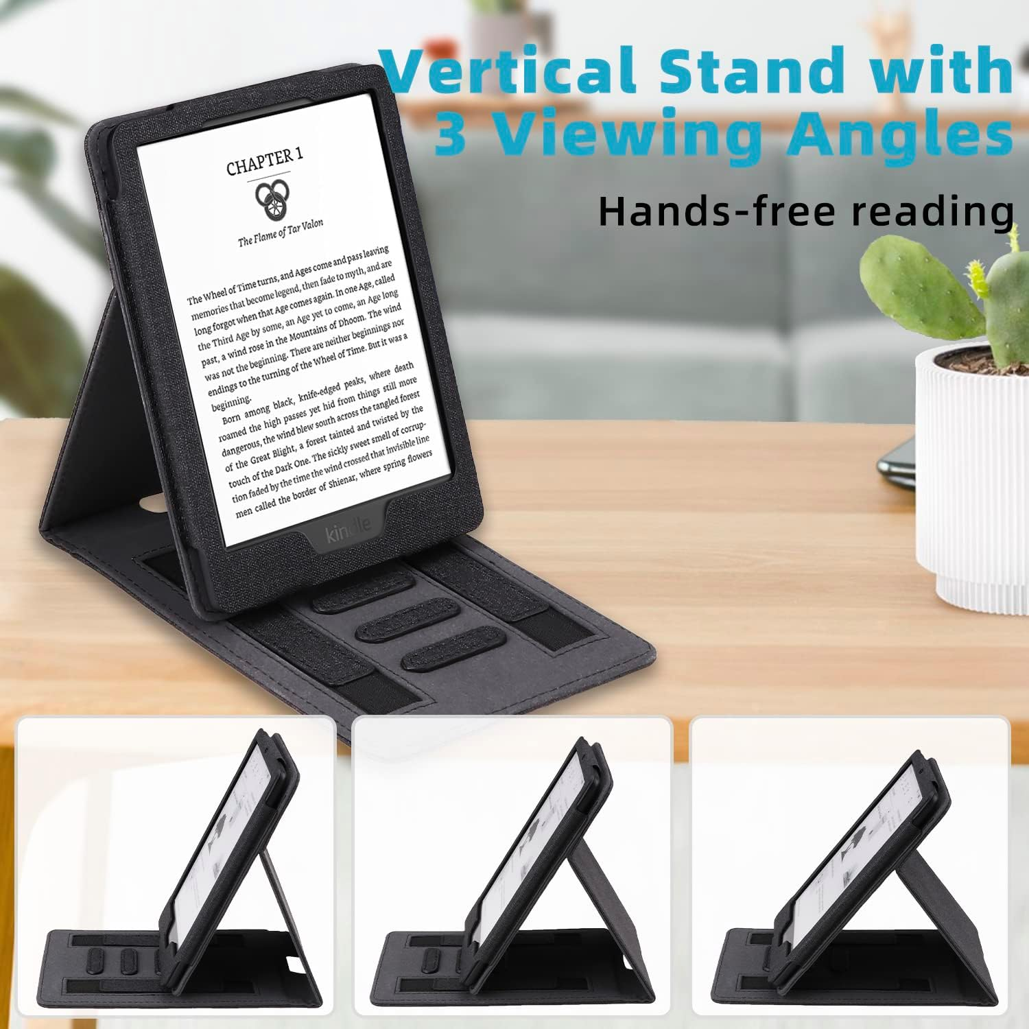 WALNEW Flip Case for 6&rdquo; All-New Kindle 11Th Gen 2024/2022(Model No. C2V2L3, RS23CV), Vertical Multi-Viewing Stand Cover with Two Hand Straps and Auto Wake/Sleep for Kindle 11Th Generation
