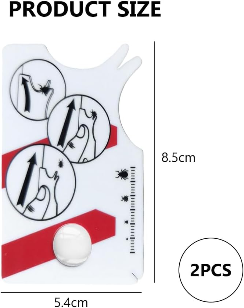 Tick Card with Magnifying Glass, Pack of 2 Tick Cards for Dogs, Cats, Tick Cards with Magnifying Glass, Compact and Portable, Easy to Use, Quick Cleaning of Ticks, Tick Cards for People, Children image number 5