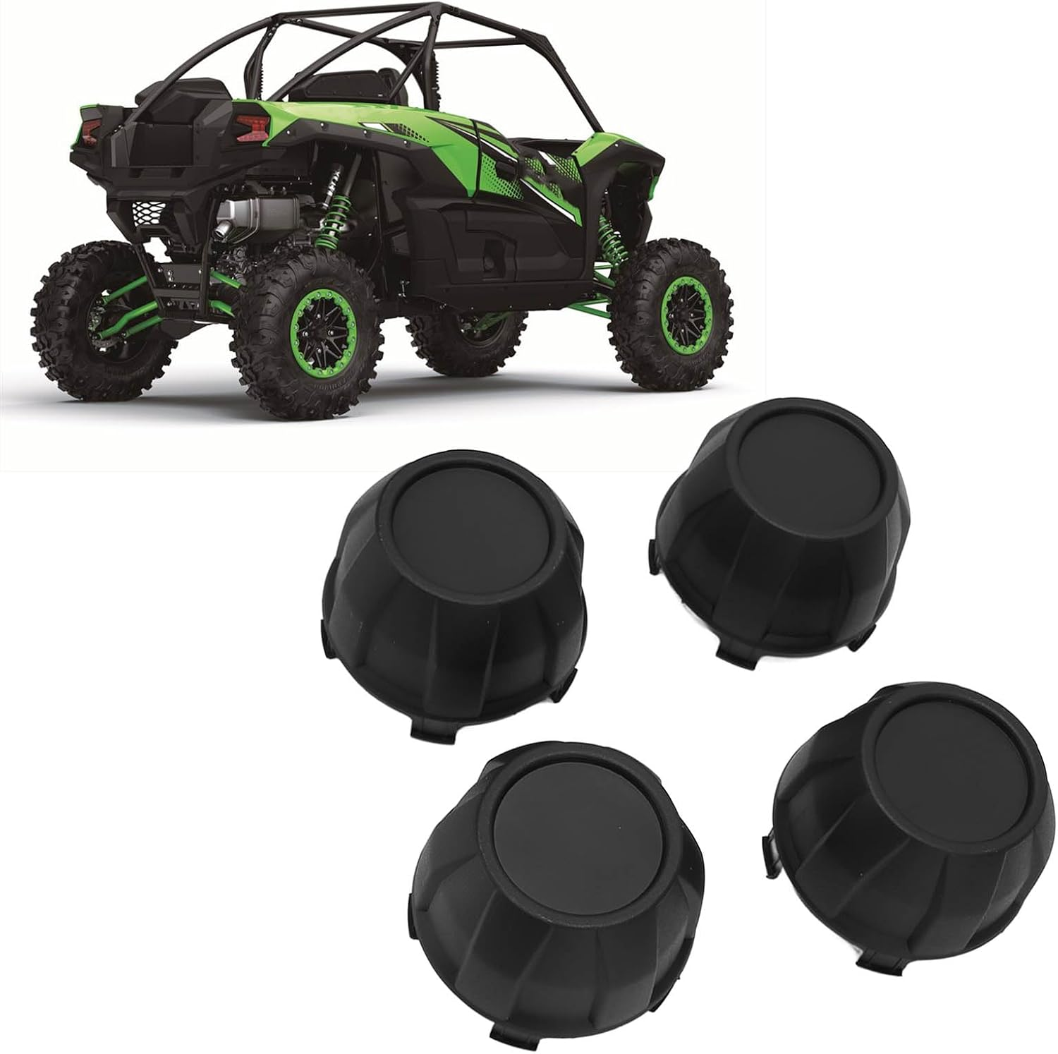 [4PCS] Wheel Covers for Teryx KRX 1000 2020-2022, Black Tire Wheel Center Caps, Durable Dust Resistant Hub Covers, Elegant Styling Protection for All Terrain Enthusiasts image number 5