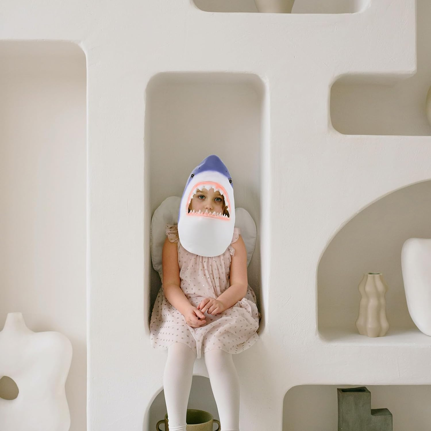 Shark Mask Creative Shark Design Animal Headgear for Costumes, Parties, and Photo Props - Fun and Unique Shark Costume Accessory image number 4