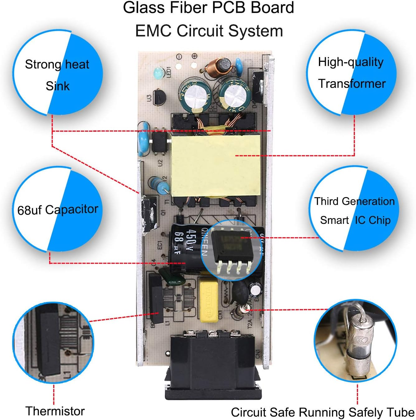 12V 4A Power Supply - Cfsadapter AC 100-240V 50/60Hz to DC 12 Volt 4 Amp 4Amp 48W Power Converter Charger 12V4A for 12V LED Strip Lights CCTV Camera