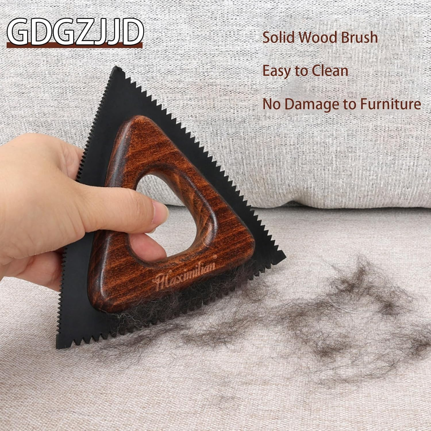 Wood Pet Hair Remover for Car, Car Seat, Auto Interior Detailing, Cat and Dog Hair Remover for Furniture, Couch, Clothing, Reusable Fur Remover image number 3