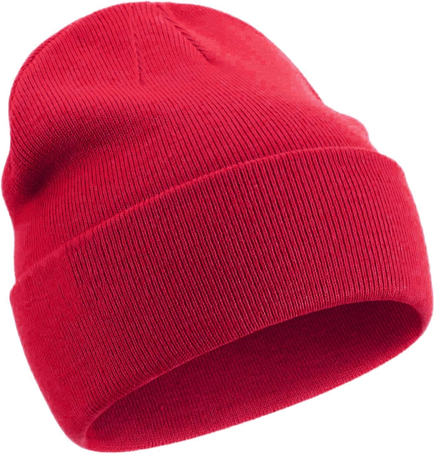Dumrotite Cotton Beanie Hat for Women Men, Double Warm Knit Winter Hats, Fisherman Slouchy Ski Cuffed Beanies Skull Cap