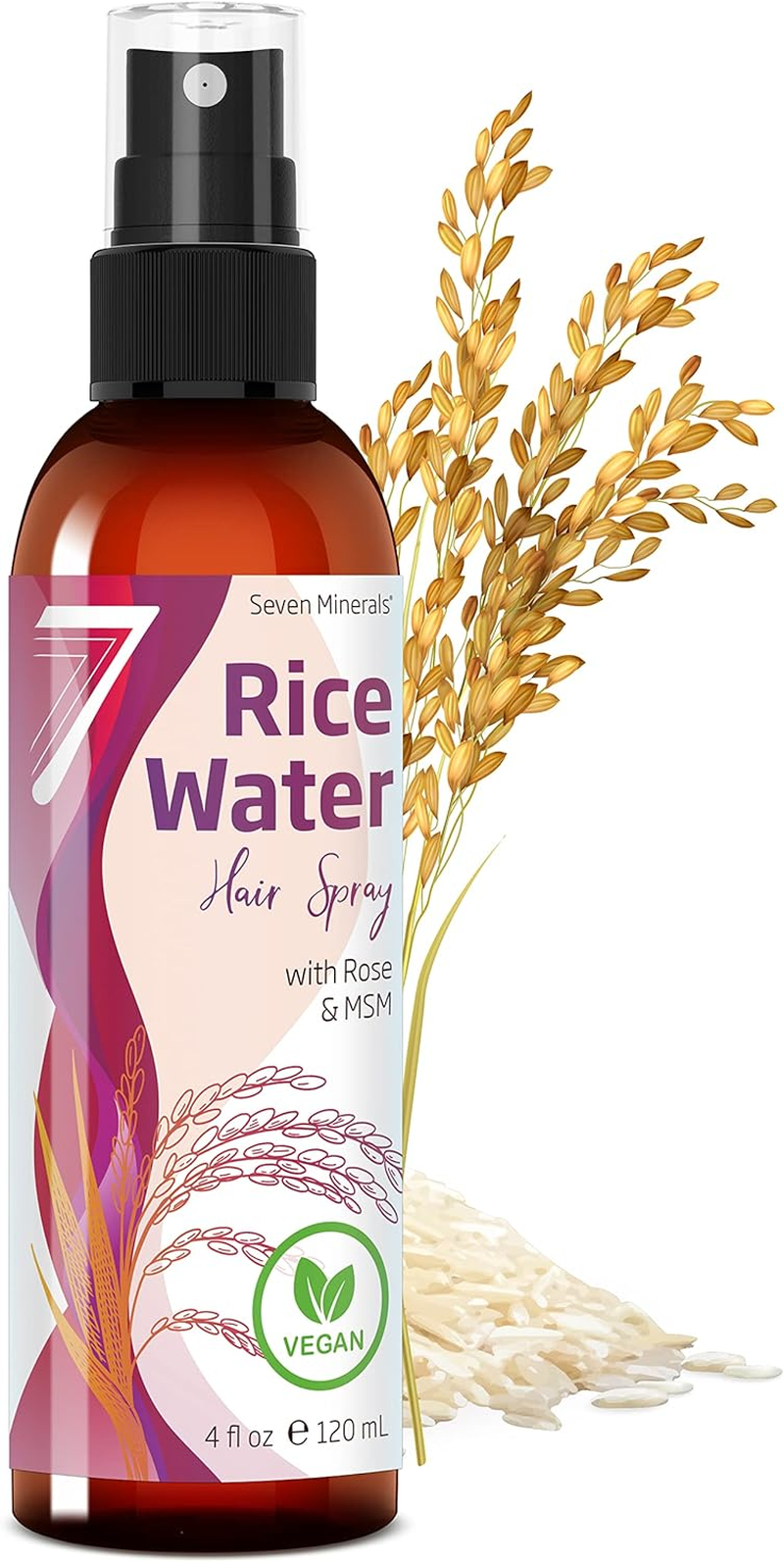 NEW Fermented Rice Water for Hair Growth - Vegan Non-Greasy Rice Water Spray - Blended with Rose Water, Aloe Vera & MSM - Naturally Thicker, Longer, Softer Hair for Women & Men (4 Fl Oz) image number 2