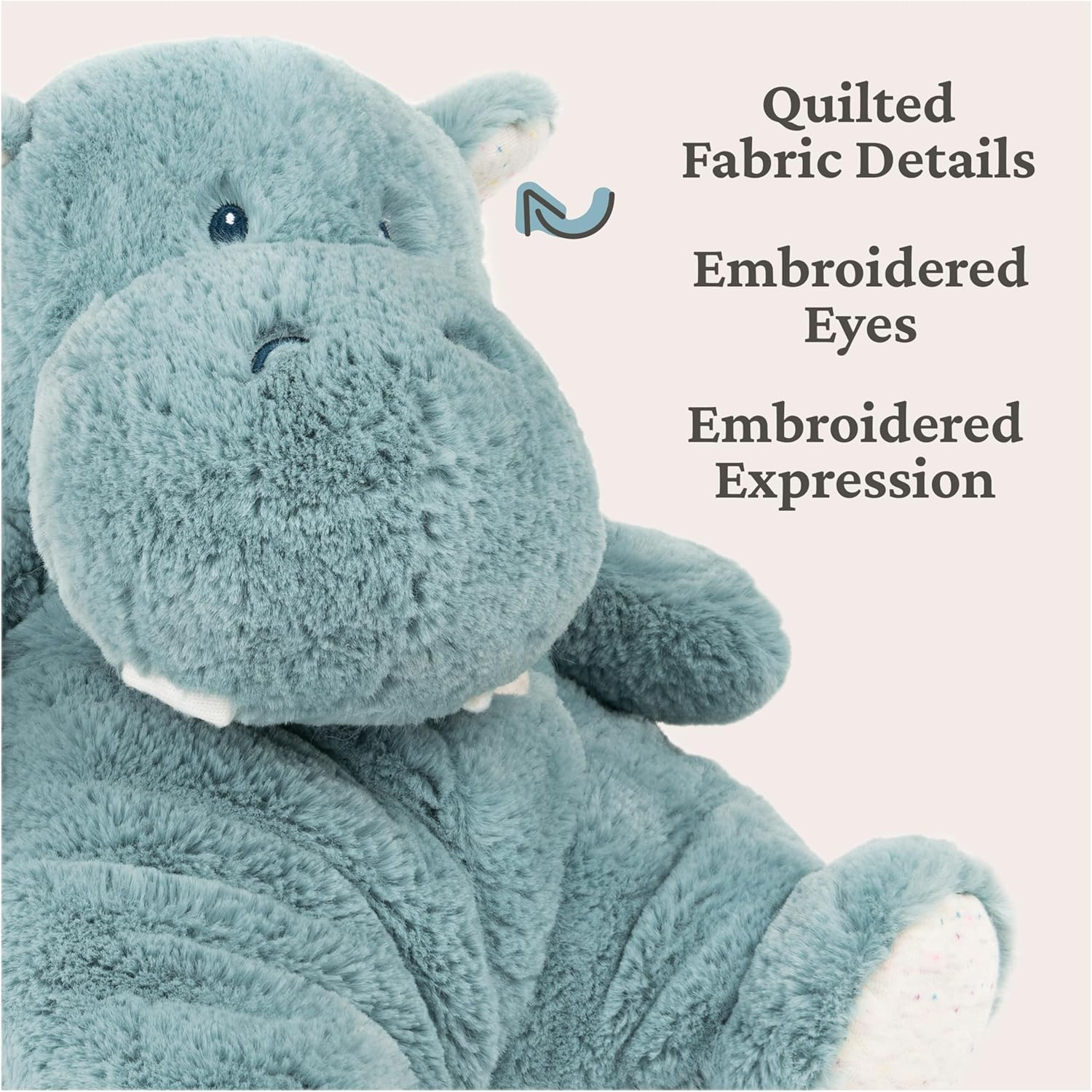 Gund Oh so Snuggly Hippo Nursery Soft Toy Animals, Large, Green image number 1