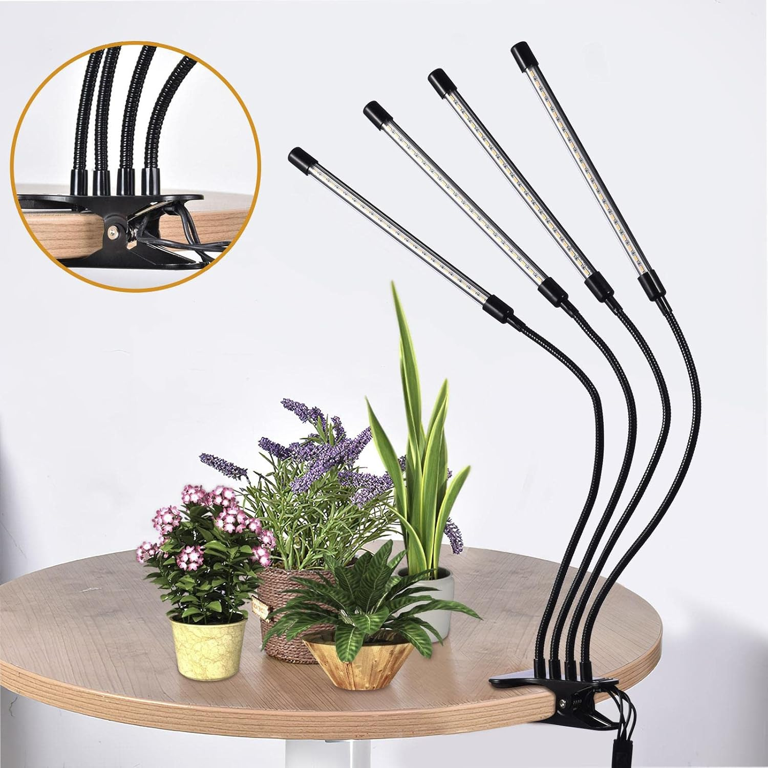 Plant Lights for Indoor Growing - Clamp-On Plant Grow Light, Indoor Plant Lamp Lights Full with 4 Heads 80Leds for Greenhouse Gardening (Color : U.S. Regulations) image number 5