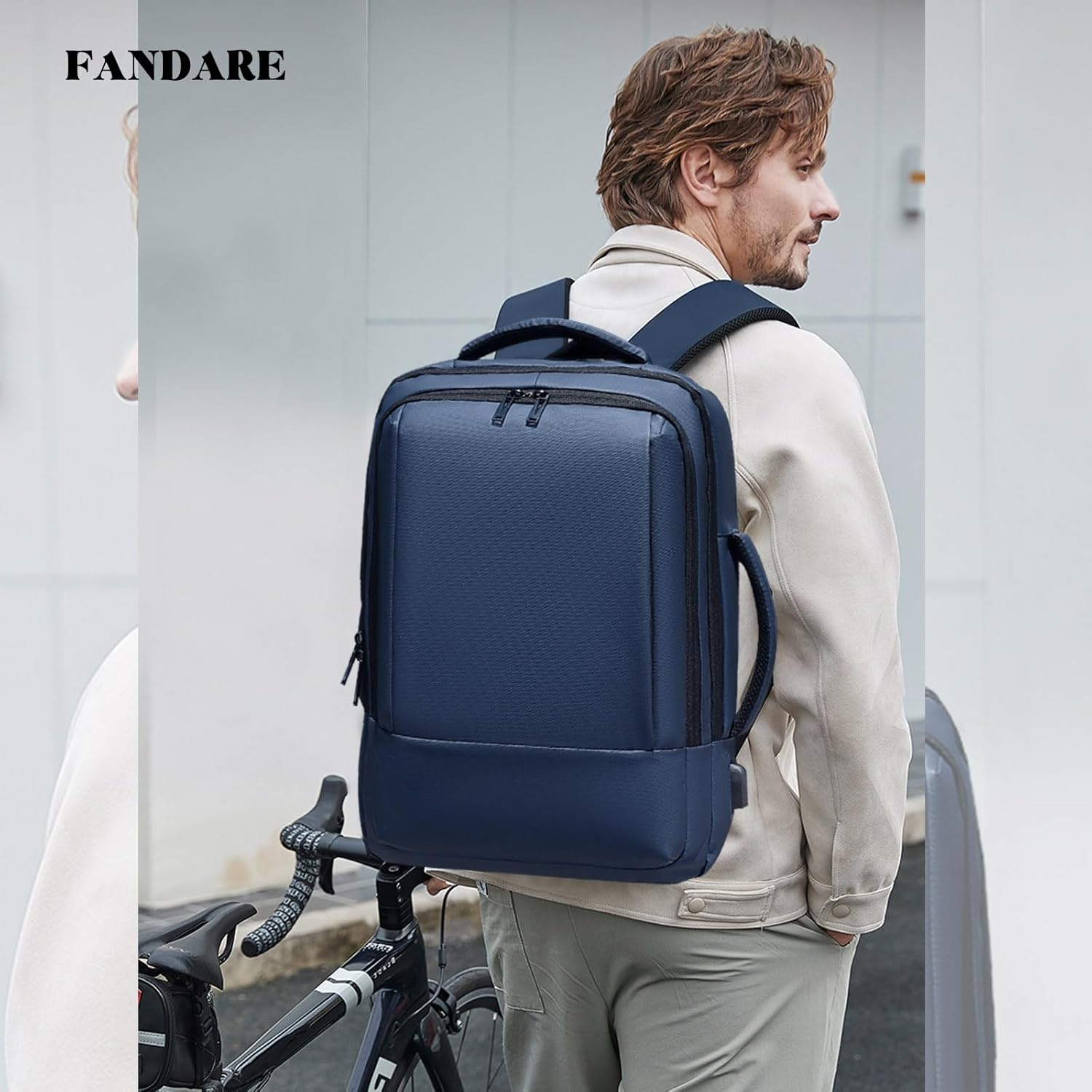 FANDARE Business Casual Backpack Expandable Laptop Rucksack for Men Laptop