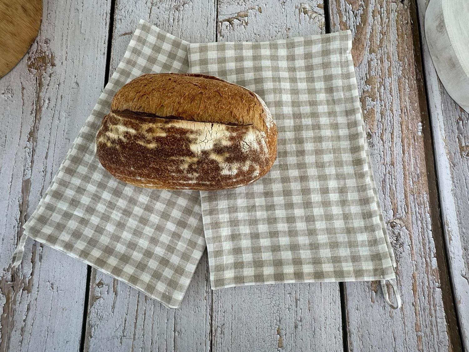 Eight Owls Stonewashed Linen Kitchen Dish Towels - 20 X 27 Inch &ndash; 100% Pure Linen Tea Towel/Hand Towel - Set of 2 (Natural Check) image number 6