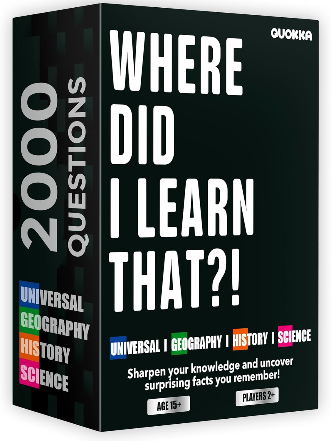 QUOKKA Trivia Card Game with 2000 Questions in Geography, History, Science, and General Knowledge &ndash; Trivia Games for Adults, Teens, and Families &ndash; Trivia Cards with Answers &ndash; Great Board Games Trivia