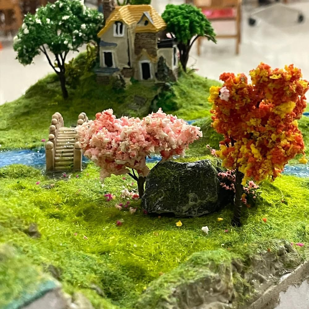 56Ml Micro Leaf Artificial Leaf Simulation Leaf Maple Leaf Suitable for DIY Plant Landscape Sand Table Static Model Railway Diorama Decorative Landscape Scene (Red) image number 2