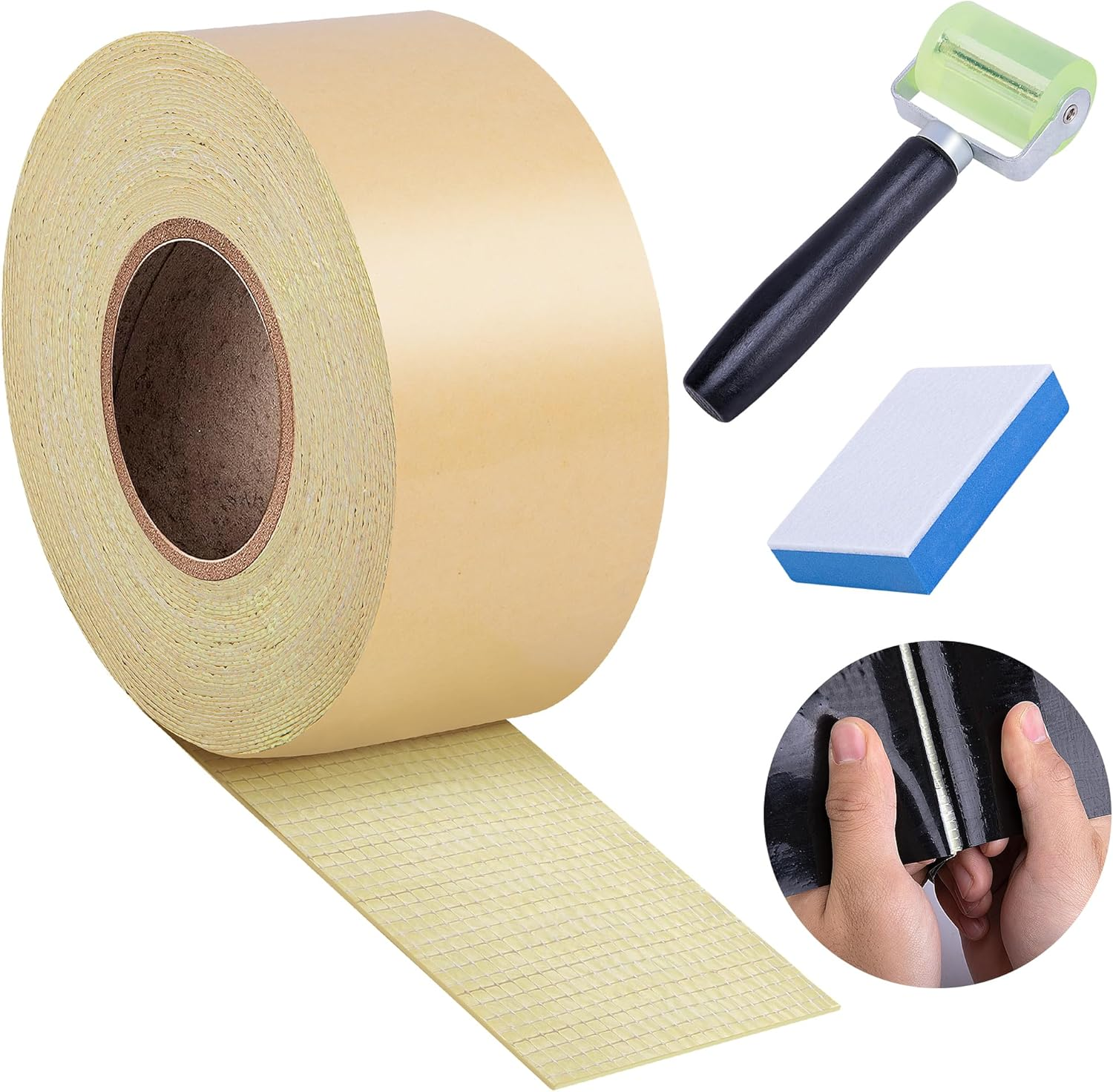 Adnee 50'X 3" Pond Liner Seam Tape-Double Sided Self Adhesive Butyl Pond Liner Tape-Waterproof Pond Seam Tape for EPDM Pond Liner Garden Cover Patch Repair image number 2